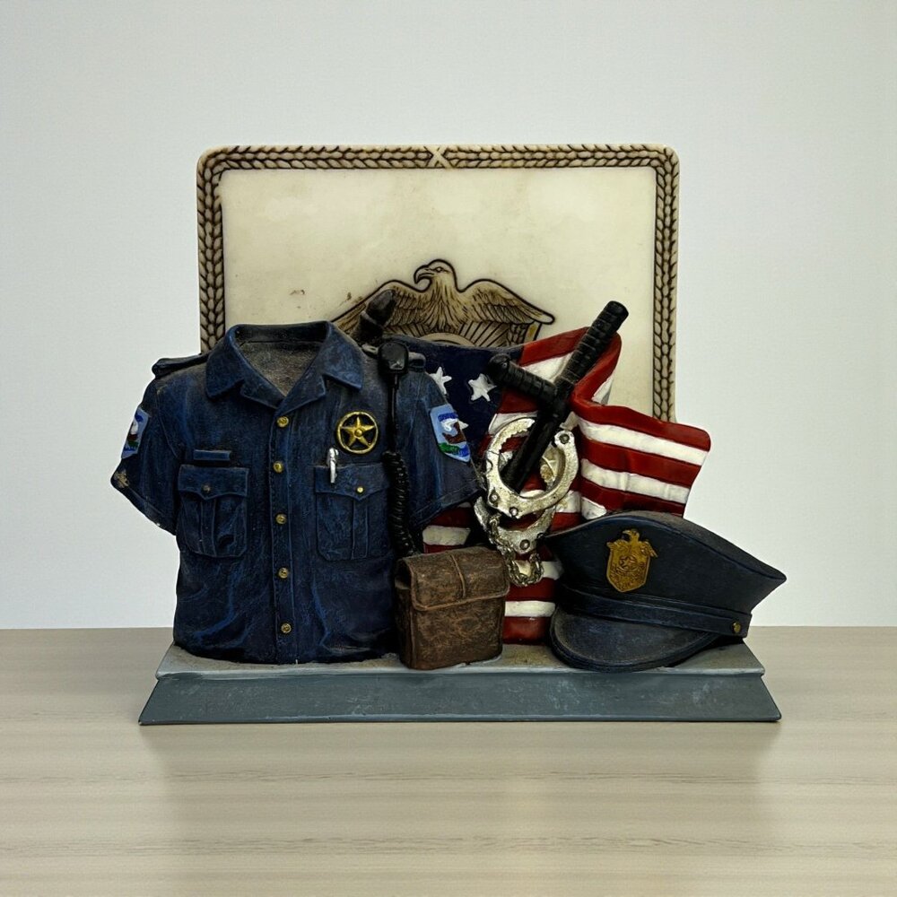 Police Officer Coaster Set With Holder By A. Richess Corporation